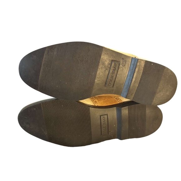 Cole Haan Mens Wingtip Oxfords 8.5D Leather Tan & Beige Lace-Up Dress Shoes - Picture 2 of 9